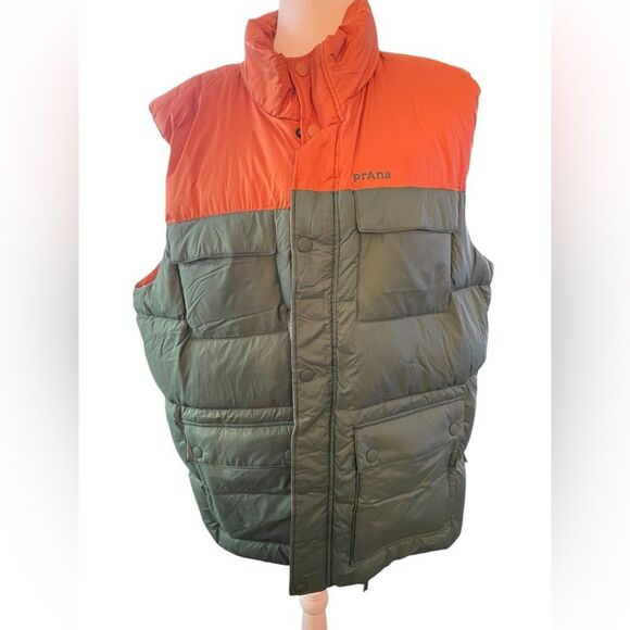 PRANA MENS RED SLATE VEST, XXL